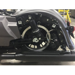 PartzBiz HD DA-STFR-17 - Dirtyworks Dirty Air Stealth ด้านหน้าและด้านหลังชุดถังแบบรวดเร็วขึ้น Air Ride Harley 17-Up