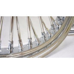 PartzBiz HD MS21580938-AV-WW - DNA 52 Front Mammoth Spoke White Wall Wheel Tyre Rotor Package Harley FLH 00-07