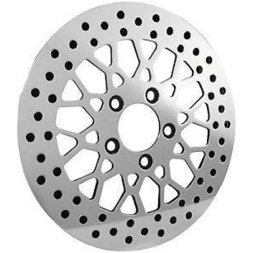 PartzBiz HD: 4418513-DNA High Polished Mesh Front 11.5 Disc Rotor Harley Dyna Sportster Softail FLH | M-RT-2162