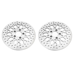 PartzBiz HD M-RT-2160 (x2) / EP-13274 (x2) - DNA High Polished Mesh Dual Front 11.5 Disc Rotors Harley Touring 00-07 (Pair) | M-RT-2162 PartzBiz HD M-RT-2160 (x2) / EP-13274 (x2) - DNA High Polished Mesh Dual Front 11.5 Disc Rotors Harley Touring 00-07 (Pair) | M-RT-2162