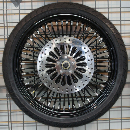 PartzBiz HD: 4418520-DNA Mammoth 52 Spoke Black Rim Spokes Hub Wheel Package Set Tires Harley 09-22 PartzBiz HD: 4418520-DNA Mammoth 52 Spoke Black Rim Spokes Hub Wheel Package Set Tires Harley 09-22