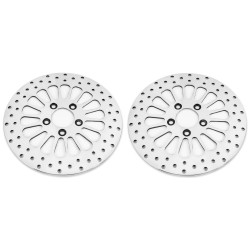 PartzBiz HD M-RT-2100 / M-RT-2102 / EP-13274 EP-13330 - DNA Polished Super Spoke Single Front & Rear 11.5 Disc Rotors Harley Softail Dyna XL | M-RT-2102 PartzBiz HD M-RT-2100 / M-RT-2102 / EP-13274 EP-13330 - DNA Polished Super Spoke Single Front & Rear 11.5 Disc Rotors Harley Softail Dyna XL | M-RT-2102