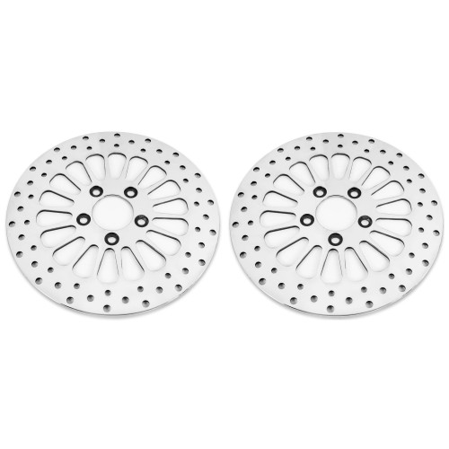 PartzBiz HD: 4418500-DNA Super Spoke Polished Dual Front 11.5 Disc Rotors Harley Touring 00-07 (Pair) | M-RT-2102 PartzBiz HD: 4418500-DNA Super Spoke Polished Dual Front 11.5 Disc Rotors Harley Touring 00-07 (Pair) | M-RT-2102