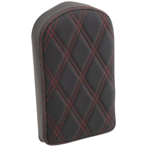 PartzBiz HD: 4418359-Drag 10" Sissy Bar Pad Red Double Diamond Vinyl Harley & Custom 0822-0442