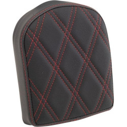PartzBiz HD DS08220445 - Drag 7 ” Sissy Bar Pad Silver Double Diamond Vinyl Harley & Custom 0822-0444