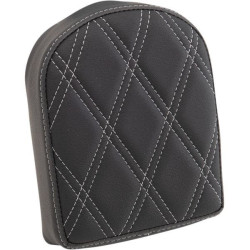 PartzBiz HD DS08220444 - Drag 7 ” Sissy Bar Pad Silver Double Diamond Vinyl Harley & Custom 0822-0444