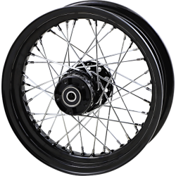 PartzBiz HD DS02030667 - ลากสีดำ 16x3 40 Spoke ล้อหน้า Dual Disc ไม่มี ABS Harley Touring 00-07