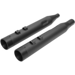PartzBiz HD DS18011265 - Drag Black 4" w/ Black Billet Tip Slip On Mufflers Harley FLH/T Milwaukee 8 PartzBiz HD DS18011265 - Drag Black 4" w/ Black Billet Tip Slip On Mufflers Harley FLH/T Milwaukee 8