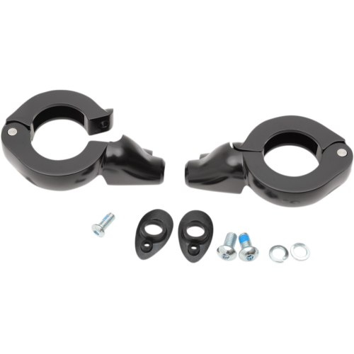 PartzBiz HD: 4418277-Drag Black 41mm Fork Turn Signal Clamp Mounts Harley & Metric Custom PartzBiz HD: 4418277-Drag Black 41mm Fork Turn Signal Clamp Mounts Harley & Metric Custom
