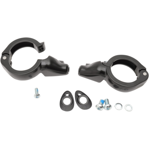 PartzBiz HD: 4418279-Drag Black 49mm Fork Turn Signal Clamp Mounts Harley & Metric Custom PartzBiz HD: 4418279-Drag Black 49mm Fork Turn Signal Clamp Mounts Harley & Metric Custom
