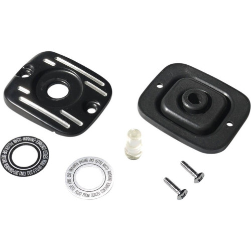 PartzBiz HD: 4418271-Drag Black Front Brake Master Cylinder Cover with Gasket Harley Big Twin 05-17 PartzBiz HD: 4418271-Drag Black Front Brake Master Cylinder Cover with Gasket Harley Big Twin 05-17