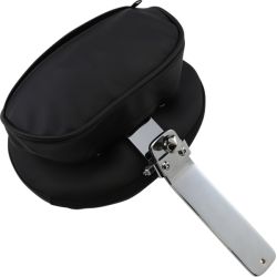PartzBiz HD DS08220461 - Drag Black Large Pillion Backres Pivoting Pad Short Bar Harley Touring FL 88-Up