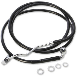 PartzBiz HD DS17414508 - Drag Stainless Black Vinyl Extended Length Front Brake Line +8" Overall 72ÔøΩ" | 1741-4508