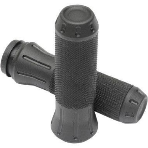 PartzBiz HD: 4418200-Drag Specialties Rubber-Covered Stealth Tone Black Grips Harley Cable Throttle | 0630-1615
