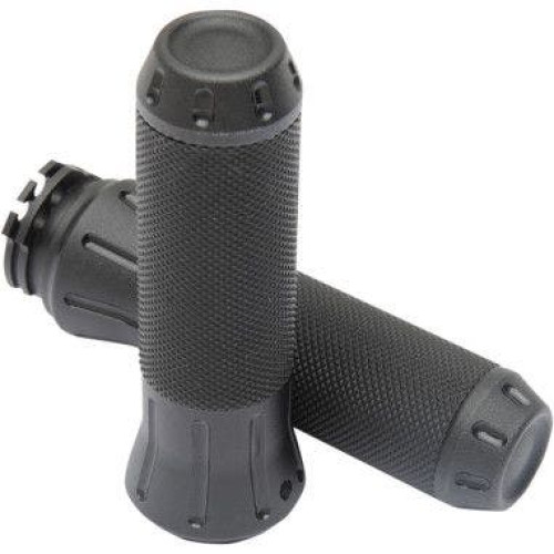 PartzBiz HD: 4418201-Drag Specialties Rubber-Covered Stealth Tone Black Grips Harley Throttle by Wire | 0630-1614