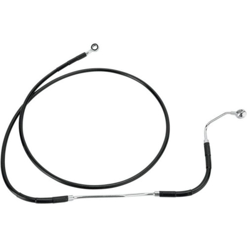 PartzBiz HD: 4418205-Drag Front Extended +6 Black VinylSteel Brake Line for Harley 09-13 FLH/T W/ ABS | 1741-2935