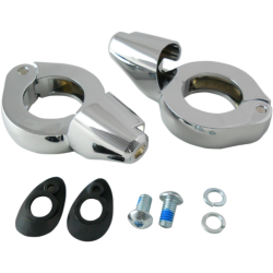 PartzBiz HD DS20201267 - Drag Chrome 39mm Fork Turn Signal Clamp Mounts Harley & Metric Custom PartzBiz HD DS20201267 - Drag Chrome 39mm Fork Turn Signal Clamp Mounts Harley & Metric Custom