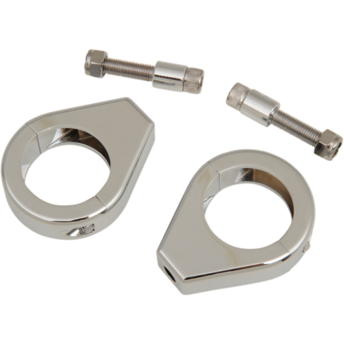 PartzBiz HD: 4418152-Drag Chrome 39mm Smooth Fork Turn Signal Clamp Mounts Harley & Metric Custom