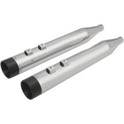 PartzBiz HD DS18011262 - Drag Chrome 4" w/ Black Billet Tip Slip On Exhaust Mufflers Harley FLH/T 95-16 PartzBiz HD DS18011262 - Drag Chrome 4" w/ Black Billet Tip Slip On Exhaust Mufflers Harley FLH/T 95-16