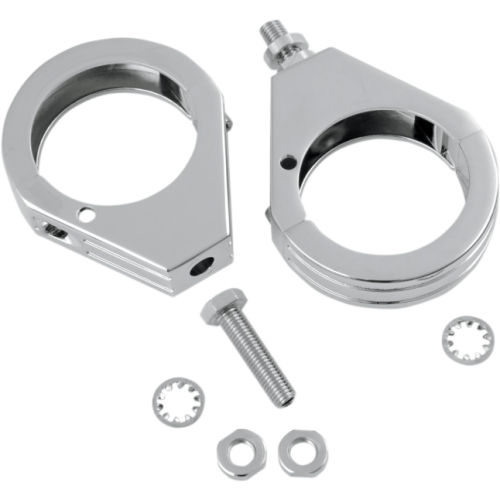 PartzBiz HD: 4418130-Drag Chrome 49mm Smooth Fork Turn Signal Clamp Mounts Harley & Metric Custom PartzBiz HD: 4418130-Drag Chrome 49mm Smooth Fork Turn Signal Clamp Mounts Harley & Metric Custom