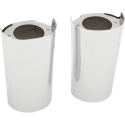 PartzBiz HD DS04110117 - Drag Specialties Chrome Smooth Plus +2 Fork Boots Upper Slider Covers 14-17 | 0411-0117