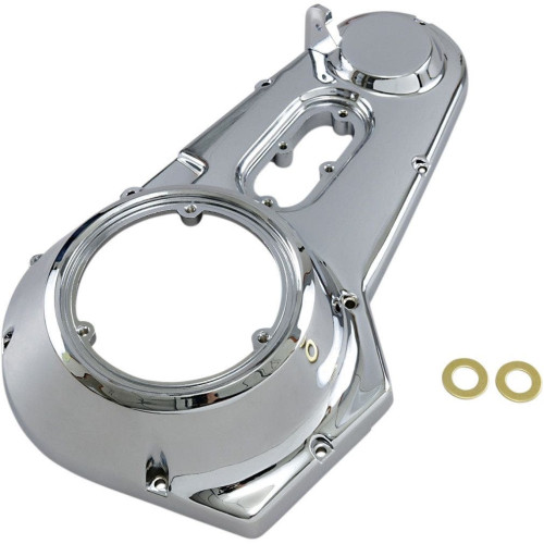 PartzBiz HD: 4418118-Drag Chrome Outer Primary Cover 8 Hole 4 Speed Harley Shovelhead FL 70-84 DS-375624 DS375624 transmission replacement OE old school chopper 