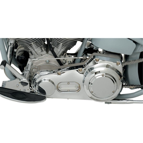 PartzBiz HD: 4418122-Drag Chrome Outer Primary Cover 8 Hole Harley ST Twin Cam FXD FLS FXS 99-06 1107-0037 11070037 transmission replacement OE old school chopper 