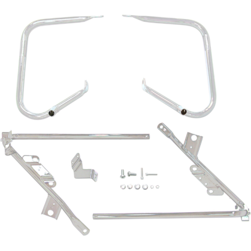 PartzBiz HD: 4418103-Drag Chrome Saddlebags Guards Support Kit OE Repl 4928209B Harley Touring 09-13