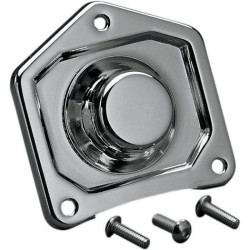 PartzBiz HD DSDS373598 - ลากฝาครอบปลายโซลินอยด์สตาร์ทเตอร์ของ Chrome สำหรับ Harley Big Twin และ XL 91-16 DS-373598
