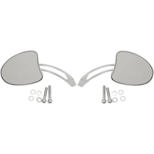 PartzBiz HD: 4418053-Drag Chrome Tapered Mirrors w/ Slotted Stems 6" Mirror Stem Harley / Metric | 0640-1098 PartzBiz HD: 4418053-Drag Chrome Tapered Mirrors w/ Slotted Stems 6" Mirror Stem Harley / Metric | 0640-1098