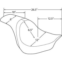 PartzBiz HD DS08021270 - Drag EZ-On Mount Smooth Black Vinyl 2-Up Seat Harley Breakout FXBR 18-20 0802-1270 08021270 Harley Breakout FXBR Harley Davidson Softail Fat Bob breakout FXBR 