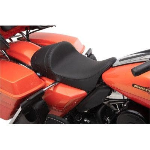 PartzBiz HD: 4418012-Drag EZ-On Predator 2-Up Forward Low Solo Seat Black Vinyl Harley FLH/T 08-Up 0801-1250 08011250 Harley-Davidson Electra Glide Road Glide Road King Street Glide Tri Glide FLHT FLHR FLTR FLHX