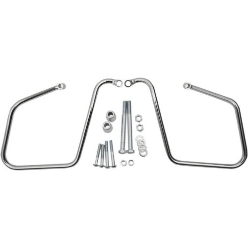 PartzBiz HD: 4418020-Drag Forward Mount Chrome Saddlebag Support Brackets Rails Harley 08-16 FXD/WG | 3501-0964