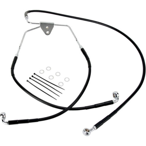 PartzBiz HD: 4417999-Drag Front Extended +10 Black Vinyl Brake Line for Harley 96-07 FLHT/FLHX | 1741-2519 PartzBiz HD: 4417999-Drag Front Extended +10 Black Vinyl Brake Line for Harley 96-07 FLHT/FLHX | 1741-2519