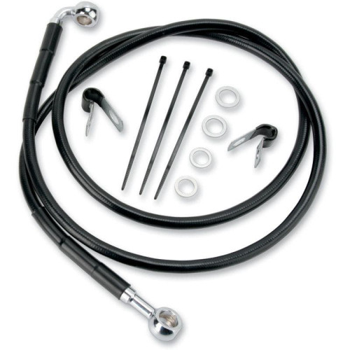 PartzBiz HD: 4417966-Drag Front Extended +2 Black Vinyl Brake Line Harley 84-98 FXST 93-05 FXDWG | 1741-2581 PartzBiz HD: 4417966-Drag Front Extended +2 Black Vinyl Brake Line Harley 84-98 FXST 93-05 FXDWG | 1741-2581