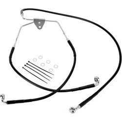 PartzBiz HD DS17412516 - Drag Front Extended +4 Black Vinyl Brake Line for Harley 96-07 FLHT/FLHX | 1741-2516 PartzBiz HD DS17412516 - Drag Front Extended +4 Black Vinyl Brake Line for Harley 96-07 FLHT/FLHX | 1741-2516
