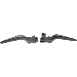 PartzBiz HD DS06100211 - Drag Gloss Black Wide Blade Hand Lever Set for Harley 96-17 Big Twin 96-03 XL  | 0610-0211