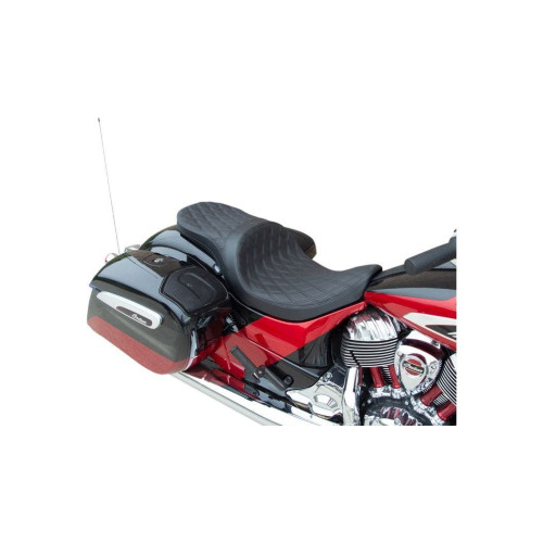 PartzBiz HD: 4417935-Drag Low Profile 2-Up Seat Black Diamond Stitch Solar Vinyl Indian Touring 14-20 PartzBiz HD: 4417935-Drag Low Profile 2-Up Seat Black Diamond Stitch Solar Vinyl Indian Touring 14-20