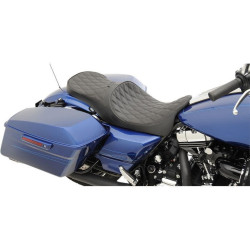 PartzBiz HD DS08011008 - Drag Low Profile Double Diamond Touring Seat Driver Backrest Provision Harley FL | 0801-1008
