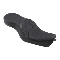PartzBiz HD DS08040260 - Drag Low-Profile Touring Flame Stitch Black Seat 4 Harley 06-22  XL Models | 0