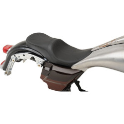 PartzBiz HD DS08011075 - Drag Mild Stitch Low Profile Tour Seat สำหรับ Yaffe Razorback ถังแก๊ส 08-23 FLH/T | 0801-1075