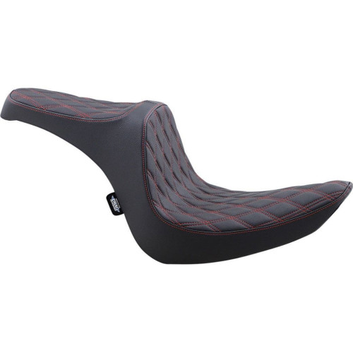 PartzBiz HD: 4417868-Drag Predator III 2-Up Double Diamond Vinyl Seat Red Stitch Harley Softail 06-17 PartzBiz HD: 4417868-Drag Predator III 2-Up Double Diamond Vinyl Seat Red Stitch Harley Softail 06-17
