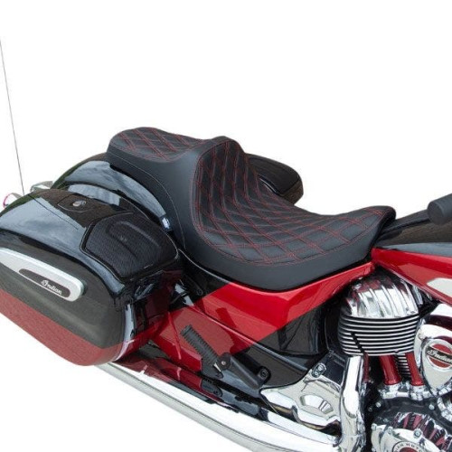 PartzBiz HD: 4417871-Drag Predator III 2-Up Seat Double Diamond Red Stitch Indian Touring 14-Up PartzBiz HD: 4417871-Drag Predator III 2-Up Seat Double Diamond Red Stitch Indian Touring 14-Up