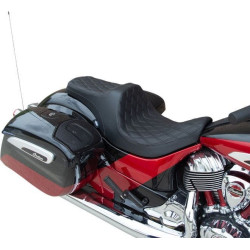 PartzBiz HD DS08102270 - Drag Predator III ตำแหน่งข้างหน้า เบาะ 2 ตัว สีดำ Double Diamond Indian 14-Up