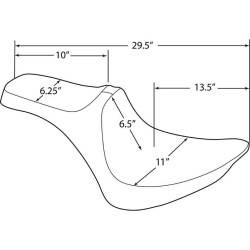 PartzBiz HD DS08021368 - Drag Predator III Red Double Diamond 2-Up Seat for 84-99 H-D Softail FXST FLST