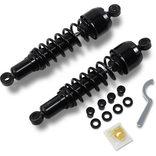 PartzBiz HD: 4417850-Drag Premium Low Profile Black 10.5" Adjustable Rear Spring Shocks XL  | 1310-1189