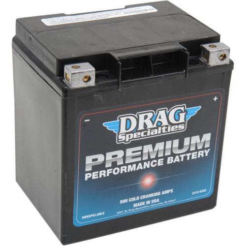 PartzBiz HD: 4417818-Drag Premium Performance 500 CCA Cold Cranking Amp 30L Battery Harley FLH/T | 2113-0322 Repl OEM 66010-97A/C PartzBiz HD: 4417818-Drag Premium Performance 500 CCA Cold Cranking Amp 30L Battery Harley FLH/T | 2113-0322 Repl OEM 66010-97A/C