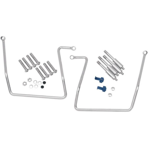 PartzBiz HD: 4417734-Drag Rear Mount Chrome Saddlebag Support Brackets Rails Harley FXD FXDF FXDWG | 3501-0258