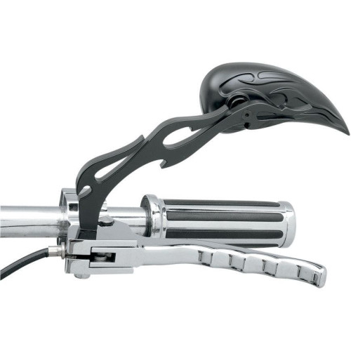 PartzBiz HD: 4417703-Drag Specialties 0640-0289 Black Flame Teardrop Handlebar Mirrors Pair Harley PartzBiz HD: 4417703-Drag Specialties 0640-0289 Black Flame Teardrop Handlebar Mirrors Pair Harley
