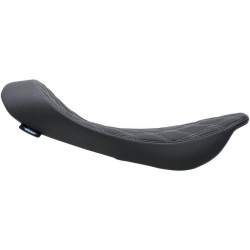 PartzBiz HD DS08011156 - Drag Specialties 0801-1156 Silver Diamond Stitched Low Pro Solo Seat 99-07 Harley touring road king street glide custom saddle อัพเกรด